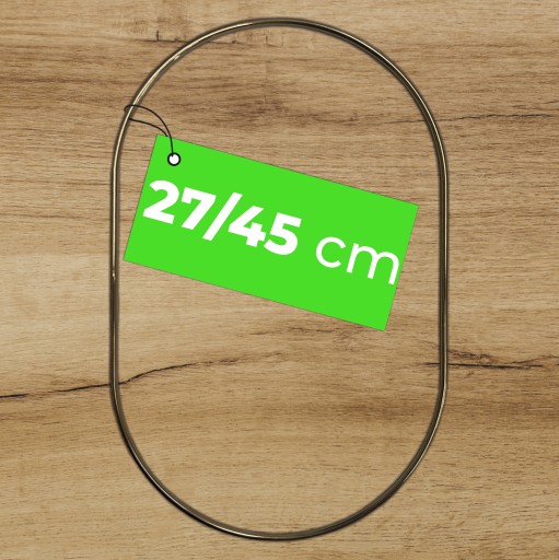 Kovová oválna elipsová základňa pre lapače snov a makramé ZLATÝ LESK 27x45 cm