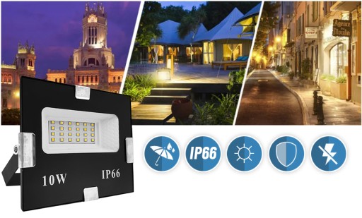 HALOGÉNOVÁ LED 10W REFLEKTOR LAMPY STUDENÁ FARBA IP66
