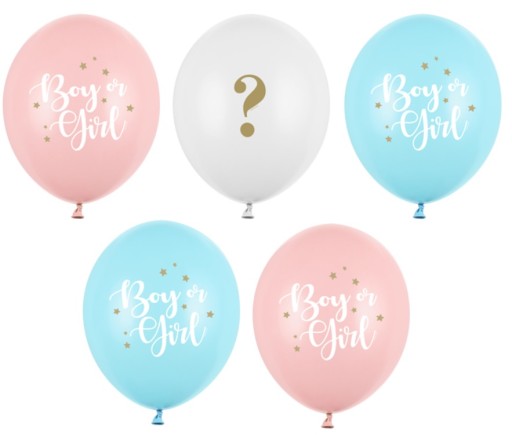 Latexové balóniky Baby Shower Boy or Girl 5 kusov