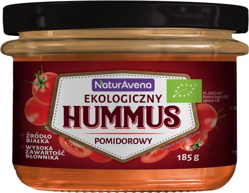 HUMMUS SO SUŠENÝMI BIO RAJČAKAMI 185 g - NATURAVENA