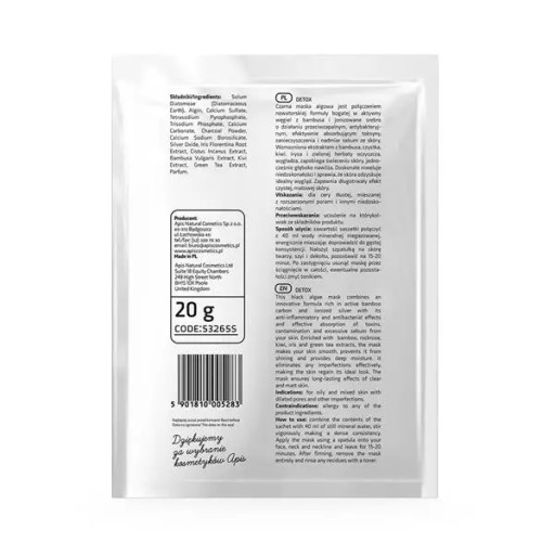 APIS DETOX - Detoxikačná maska na riasy s uhlíkom