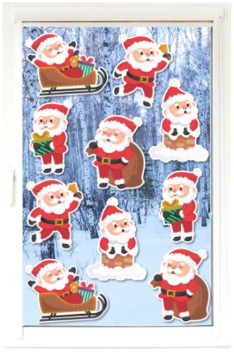 Zimná dekorácia na okná OBOJSTRANNÁ SANTA