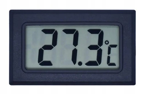 MODULÁRNY LCD TEPLOMER, ČIERNY, OD -50°C DO 110°C SO SONDOU