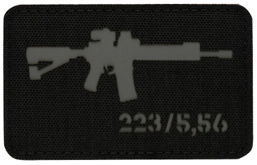 Náplasť Emblem AR-15 223/5,56 laserom rezaná čierna/sivá M-Tac