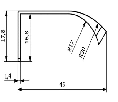 Nábytkové madlo Edge, matná čierna, 320 mm