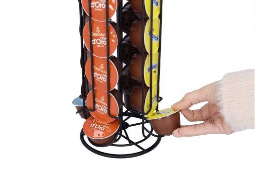 RACK NA KAPSULE Dolce Gusto na kávu, 28 kusov kapsúl, otočný, čierny
