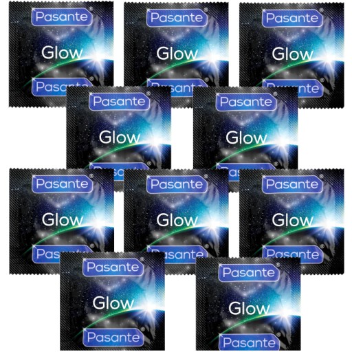 PASANTE GLOW transparentné kondómy svietiace v tme sex 10 ks.