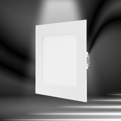 LED panel pod omietku 6W, biely, štvorcový, studený