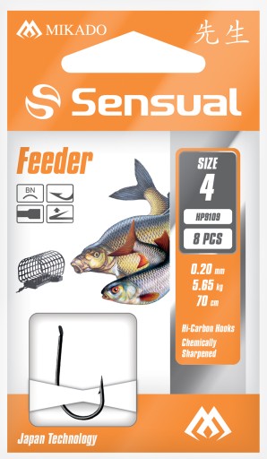Zviazané náväzce - SENSUAL FEEDER 9109 č 10BN / vlasec: 0,14mm/70cm balenie 8 ks
