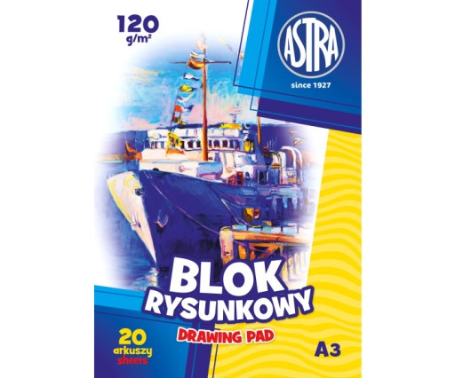 ASTRA podložka na kreslenie 120g A3/20 školská biela
