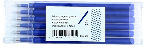 Zmazateľná, zmazateľná náplň pera 0,7, náhrada 6