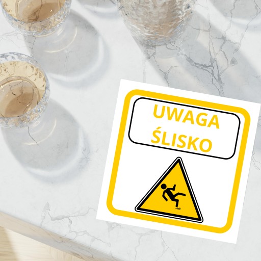 Informačná tabuľa Pozor Slippery | 30 x 30 cm | samolepiace