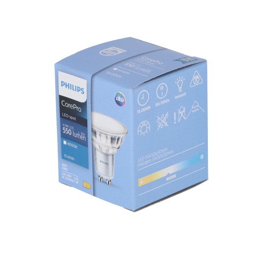 LED ŽIAROVKA GU10 4,9W 4000K neutrálna biela 120° 550lm PHILIPS