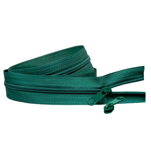 Páska na zips 3mm BOTTLE GREEN 20 zipsov 10mb