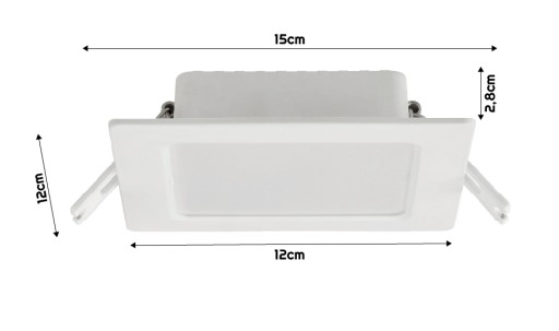 LED stropné svietidlo, zápustné, zápustné, 6W, 660lm, 4000K, biele