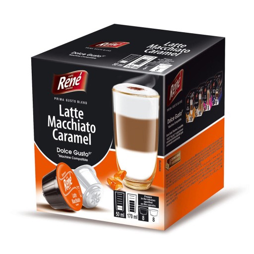 Kapsule pre Dolce Gusto Café René Latte Macchiato Caramel Dolce 16 ks.