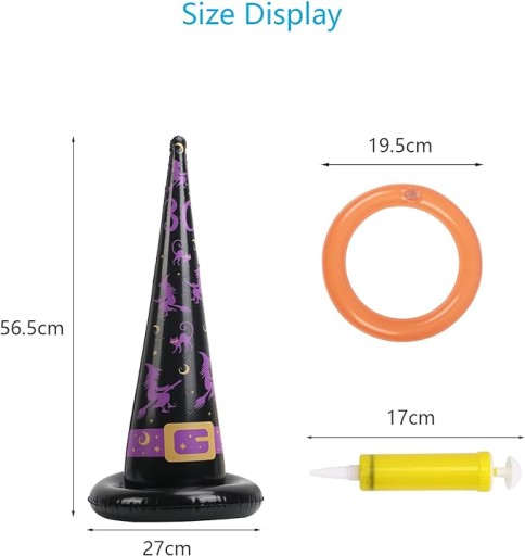 HALLOWEENSKÝ PRSTEŇ NA HÁDZANIE HRA NAFUKOVACÍ ČIAPOK ČAROJEDNICA