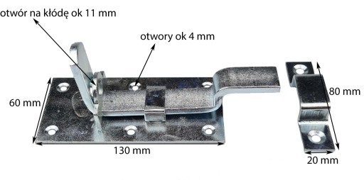 ZÁPADKA DVERÍ S BLOKOVANÝM ZÁPADKOM VISIACIEHO ZÁMKU 130 mm
