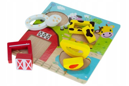 DREVENÉ BLOKY PUZZLE ZVIERATÁ FARMA