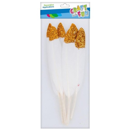 PERIE S GLITROM 10-15CM 6KS, REMESLO SO ZÁBAVOU