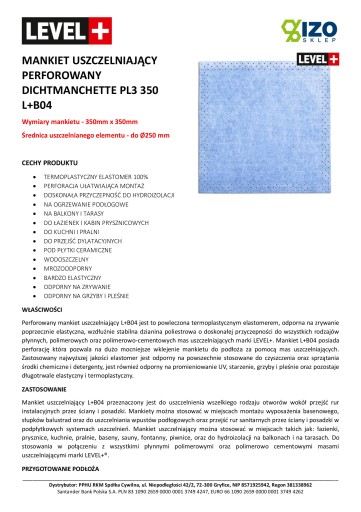 Tesniaca manžeta 1 ks 350mm Hydroizol B04