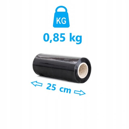 Stretch mini 25 cm čierna strečová fólia 1 kg