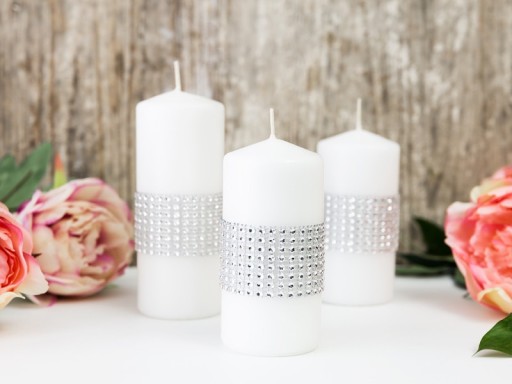 Stuha s diamantovými striebornými zirkónmi, 4 cm x 9 m