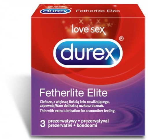 DUREX FETHERLITE ELITE kondómy, tenšie, 3 ks.