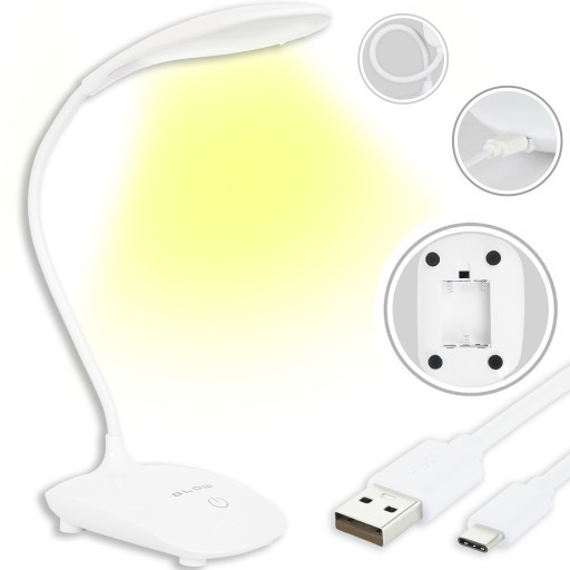 LED ŠKOLSKÁ STOLNÁ LAMPA NOČNÁ 3 REŽIMY USB BATÉRIOVÁ BEZDR
