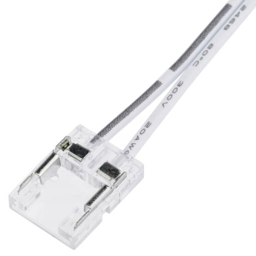 COB 8mm LED páskový konektor s napájacím káblom