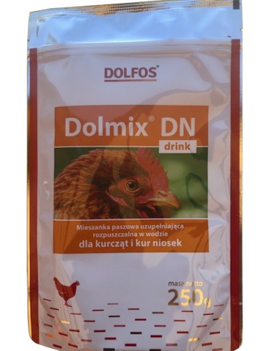 Vitamíny do vody pre sliepky a kurčatá Dolfos Dolmix DN nápoj 0,25 kg