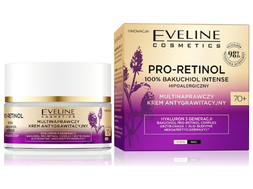 EVELINE PRO-RETINOL 100% BAKUCHIOL MULTI-OPRAVNÝ ANTIGRAVITAČNÝ KRÉM 70+