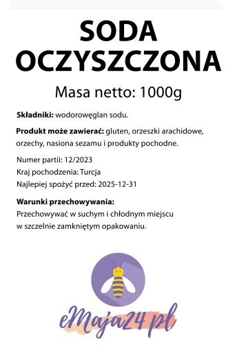 Jedlá SÓDA HYDROUhličitan sodný eMAJA24 1kg