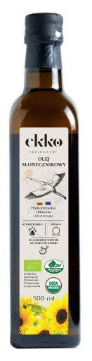 SLNEČNICOVÝ OLEJ NA VARENIE A VYPRAŽOVANIE, BIO, 500 ml