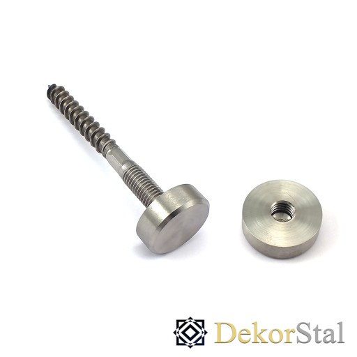 Sklenená matica, priemer 40 mm, závit M6, leštený INOX 304