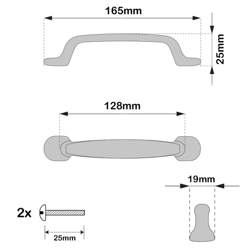 ÚCHYTKA NA NÁBYTOK PRE KUCHYNSKÉ ZÁSUVKY RETRO ŠATNÍK ČIERNA 128mm