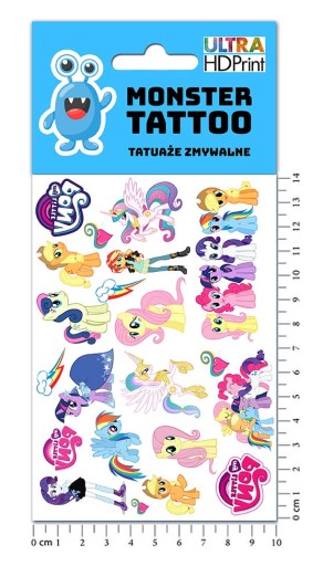 UMÝVAJÚCE DOČASNÉ TETOVANIE PRE DETI MY LITTLE PONY ORIGINÁLNE DIZAJNY