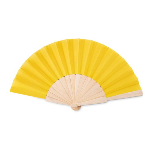 DREVENÝ VENTILÁTOR Veľký 41cm Elegantný žltý