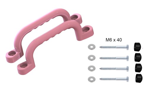 SLNKO - IHRISKO RÚČKY 240 mm - 2 ks SO SKRUTKAMI SVETRORUŽOVÁ BK