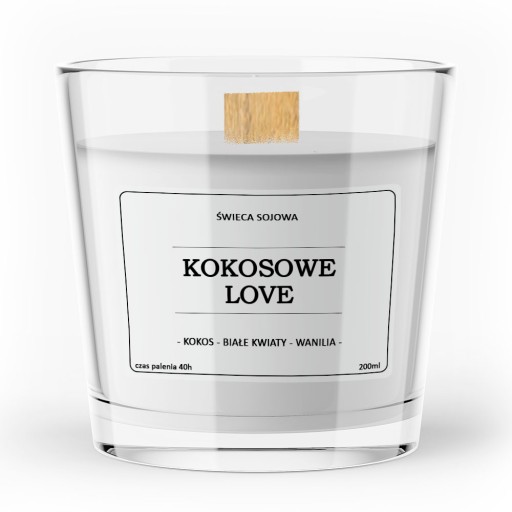 COCONUT LOVE sójová vonná sviečka 200ml