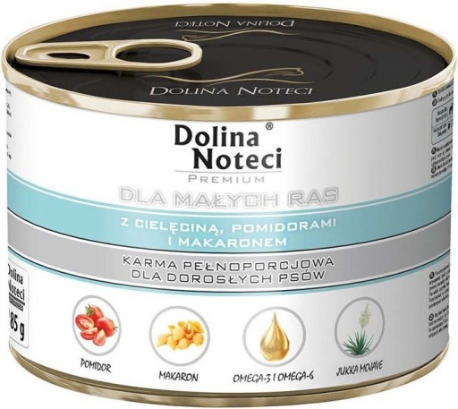 DOLINA NOTECI Premium s teľacím mäsom, paradajkami a cestovinami krmivo pre psov 185g