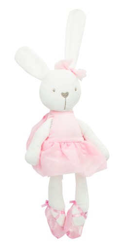 Plyšový maskot králika v ružových šatách, 42 cm