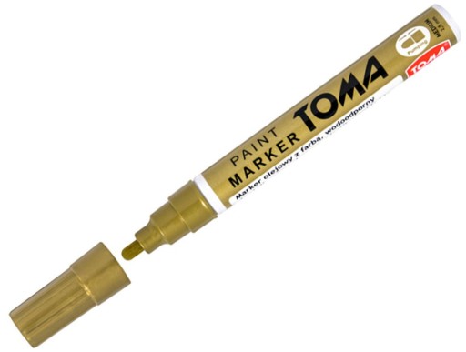 ZLATÝ olejový značkovač Stredný 2,5 mm Toma METALLIC dekoratívny značkovač