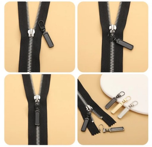 Rúčka, zips a prívesok na zips, grafit, 2 ks