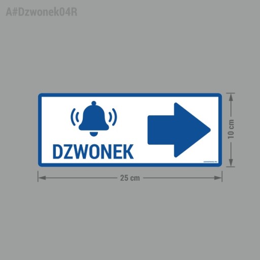 Zvonček Right Arrow - samolepka 10x25
