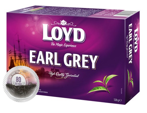 Expresný čierny čaj Earl Grey 80 suchých vrecúšok Veľké balenie LOYD