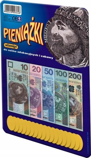 Peniaze na vzdelávanie Poľské zábavné peniaze Adamigo Mince