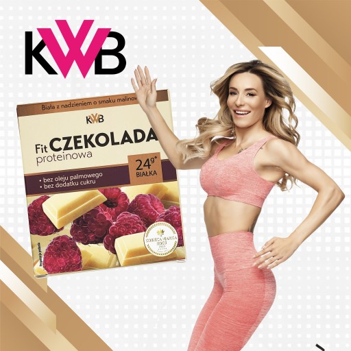 FIT Proteínová čokoláda 80g KWB Biela Malina