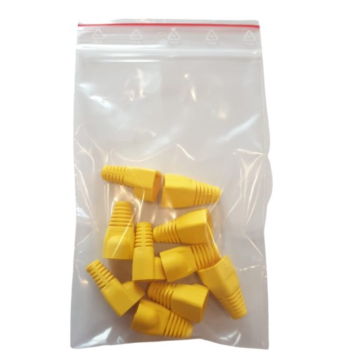 Gumový kryt na zástrčku RJ45 8p8c žltý 10 ks.
