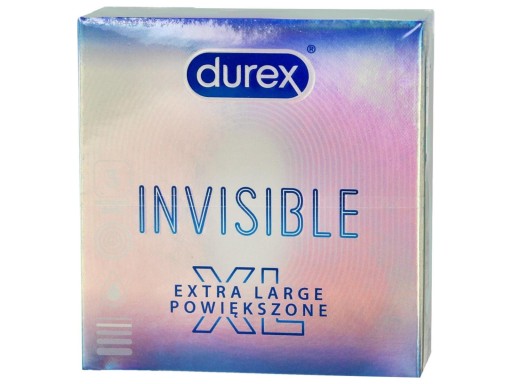 Neviditeľné zväčšené kondómy Durex 3 ks.